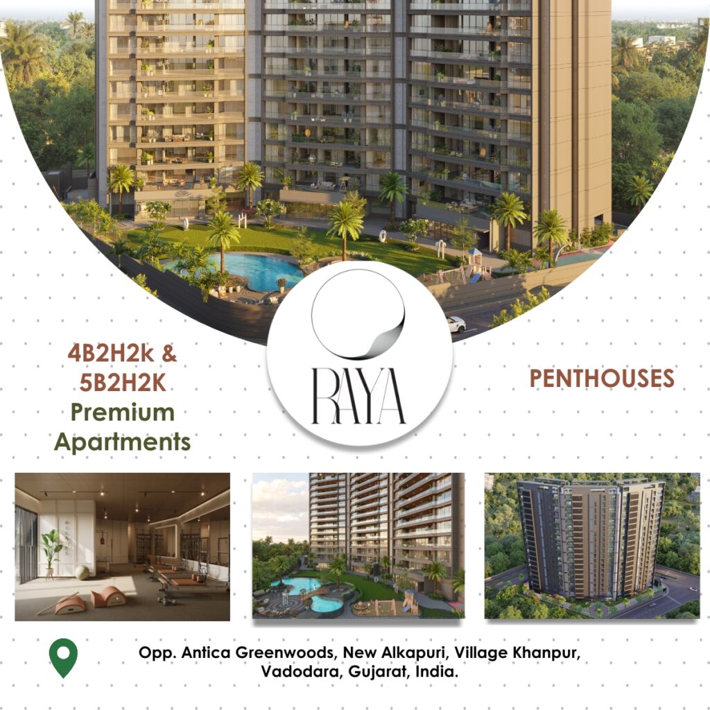 RAYA luxury residences featuring 4B2H2K and 5B2H2K premium apartments along with 12 ultra-luxurious penthouses, designed for privacy and extraordinary living.